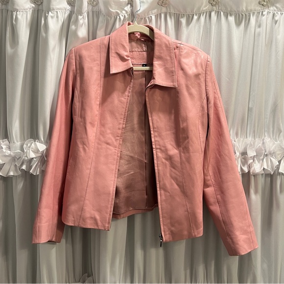 Vintage Pink Leather Jacket - Picture 2 of 3